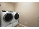 Spacious laundry room featuring a front-load washer and dryer set and neutral wall paint at 13432 N 154Th Ln, Surprise, AZ 85379