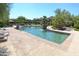 Tranquil community pool area with lush landscaping, water feature, and shade pergolas at 16013 S Desert Foothills Pkwy # 2082, Phoenix, AZ 85048