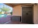 Covered patio next to a pool and outdoor shed for convenient storage at 24431 N 35Th Dr, Glendale, AZ 85310