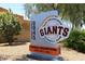 Exterior sign for the San Francisco Giants baseball complex surrounded by desert landscaping at 8335 E Montecito Ave, Scottsdale, AZ 85251