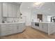 Beautiful kitchen design showcasing gray cabinets, marble countertops, and stainless steel appliances at 11232 E Palomino Rd, Scottsdale, AZ 85259