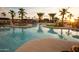 Resort-style pool area with palm trees, lounge chairs, and umbrellas at 20334 W Roma Ave, Buckeye, AZ 85396
