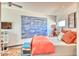 Bright bedroom with modern decor, including an abstract painting and a comfortable bed at 2409 N 57Th St, Scottsdale, AZ 85257
