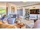 Well-lit living room featuring a fireplace and multiple seating areas at 2409 N 57Th St, Scottsdale, AZ 85257