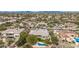 Community with pools and lush landscaping on many properties with mountain views at 7829 E Softwind Dr, Scottsdale, AZ 85255