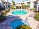 Overhead view of a community pool, spa, and seating area at 1825 W Ray Rd # 2116, Chandler, AZ 85224