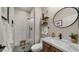 Bathroom featuring glass enclosed shower and stylish vanity at 3400 E Isaiah Ave, Gilbert, AZ 85298