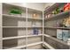 A well-organized walk-in pantry with plenty of shelving and storage space for food and supplies at 3768 S Coach House Dr, Gilbert, AZ 85297