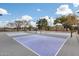 Well-maintained community pickleball courts with dark fencing and mature shade trees, offering recreational opportunities for residents at 4725 E Brown Rd # 59, Mesa, AZ 85205