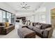 Open-concept living room with a view of the kitchen and dining area; neutral tones and modern decor at 12201 N 66Th St, Scottsdale, AZ 85254