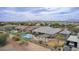 Aerial view of home with pool, patio, pergola, and a fire pit at 19318 E Walnut Rd, Queen Creek, AZ 85142