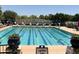 Lap pool with lane dividers, lap pool rules, and blue pennant decoration at 20524 W Nelson Pl, Buckeye, AZ 85396