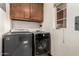 Laundry room featuring side-by-side washer and dryer units, upper cabinets, and natural light at 2201 N 17Th Ave, Phoenix, AZ 85007