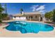 Stunning backyard with a refreshing pool, covered patio, and well-maintained landscaping at 6427 E Grandview Dr, Scottsdale, AZ 85254