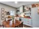 Kitchen showcasing custom cabinets, butcher block countertops, an oven and a table at 2402 E 5Th St # 1742, Tempe, AZ 85288