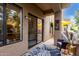 Inviting patio with stylish rug, seating, and sliding glass door access at 13644 N Saguaro Blvd # 103, Fountain Hills, AZ 85268