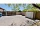Spacious backyard features a brick-paved patio, block wall, and storage shed at 4116 E Sierra Sunset Trl, Cave Creek, AZ 85331