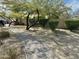 Landscaped backyard with paved walkway and drought-tolerant desert plants at 4116 E Sierra Sunset Trl, Cave Creek, AZ 85331