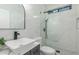 Modern bathroom featuring a vessel sink and a glass shower at 6404 W Black Hill Rd, Phoenix, AZ 85083