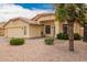 Well-maintained front yard with desert landscaping, including a mature palm tree at 9859 W Irma Ln, Peoria, AZ 85382