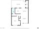 This floor plan shows a bedroom, living room, dining area, kitchen, bath, and covered patio at 10350 W Deanne Dr, Sun City, AZ 85351