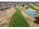 Aerial view of golf course and lakes near the location at 10453 W White Mountain Rd, Sun City, AZ 85351