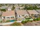 Aerial view of backyard with a pool, patio, and seating area at 1737 E Marquette Dr, Gilbert, AZ 85234