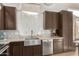 Farmhouse style kitchen featuring stainless steel appliances and a large single basin sink at 1737 E Marquette Dr, Gilbert, AZ 85234