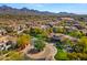 An aerial view of a community featuring a circular amenity center, swimming pool and lush landscaping at 19550 N Grayhawk Dr # 2038, Scottsdale, AZ 85255