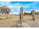 Wide backyard with a utility hookup station and a young tree at 21520 W Watkins St, Buckeye, AZ 85326