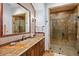 Well-appointed bathroom featuring a granite-topped vanity and tiled walk-in shower at 42613 N 111Th Pl, Scottsdale, AZ 85262