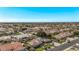 High-angle aerial view of a residential community with streets, well-maintained homes and desert landscaping at 4503 E Elmwood St, Mesa, AZ 85205