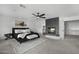 Spacious main bedroom with fireplace, ceiling fan and plush carpet at 4602 E Oberlin Way, Cave Creek, AZ 85331