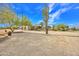 Expansive desert property featuring a gravel yard, indigenous trees and cacti, plus a long driveway leading to the home at 6611 E Peak View Rd, Cave Creek, AZ 85331