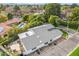 An aerial view of the house shows its roof and backyard including a patio at 6801 N 1St Pl, Phoenix, AZ 85012