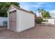 Outdoor storage shed is perfect for tools, equipment, and backyard storage needs at 1349 E Anasazi St, Mesa, AZ 85203