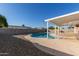 Outdoor in-ground pool with blue skies and a covered patio at 14408 N 35Th Ave, Phoenix, AZ 85053