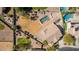 Bird's-eye view of the property showcasing the pool, landscaping, and overall layout at 1481 E Lark St, Gilbert, AZ 85297