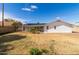 View of the home's backyard with a covered patio, privacy fence, and mature tree at 1743 N Dresden --, Mesa, AZ 85203