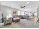 Open concept living room with neutral colors and lots of natural light at 256 N Jesse St, Chandler, AZ 85225