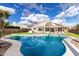 Backyard swimming pool features a large pool, lush lawn and a covered patio area at 5145 W Tonto Rd, Glendale, AZ 85308