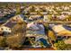 Birds-eye view of a home showcasing its backyard pool, patio, and landscaping in a residential community at 5433 E Nisbet Rd, Scottsdale, AZ 85254