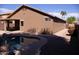 Spacious backyard featuring a refreshing pool, covered patio and low maintenance landscaping at 1083 E Jade Dr, Chandler, AZ 85286