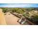 Panoramic view from the back patio overlooking the desert landscape and distant mountains at 14925 E Morning Vista Ln, Scottsdale, AZ 85262