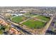 Aerial view of well-maintained baseball fields, a great community sports and recreation area at 45 E 9Th Pl # 12, Mesa, AZ 85201