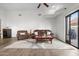 Bright living room featuring tile floors, a beamed ceiling and a comfortable seating area at 45 E 9Th Pl # 12, Mesa, AZ 85201