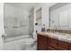 Cozy bathroom featuring an enclosed shower and a vanity at 474 W Smoke Tree Rd, Gilbert, AZ 85233