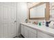 This bathroom has a vanity with storage and is lit with modern light fixtures at 6208 N 78Th Dr, Glendale, AZ 85303