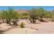 Expansive front yard with desert landscaping, a private driveway, and mature trees at 10040 E Happy Valley Rd # 249, Scottsdale, AZ 85255