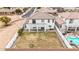 Aerial view of a home with a spacious backyard, patio, and refreshing pool at 20358 N Valencia N Dr, Maricopa, AZ 85138